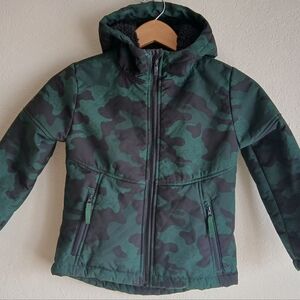 Boys All in Motion Camo Jacket Coat Hooded Full Zipper Pockets Size S 6/7